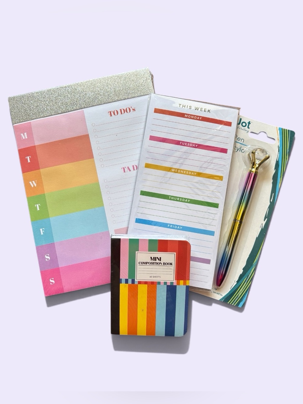 Rainbow Weekly Stationery Set | 4 Item Bundle